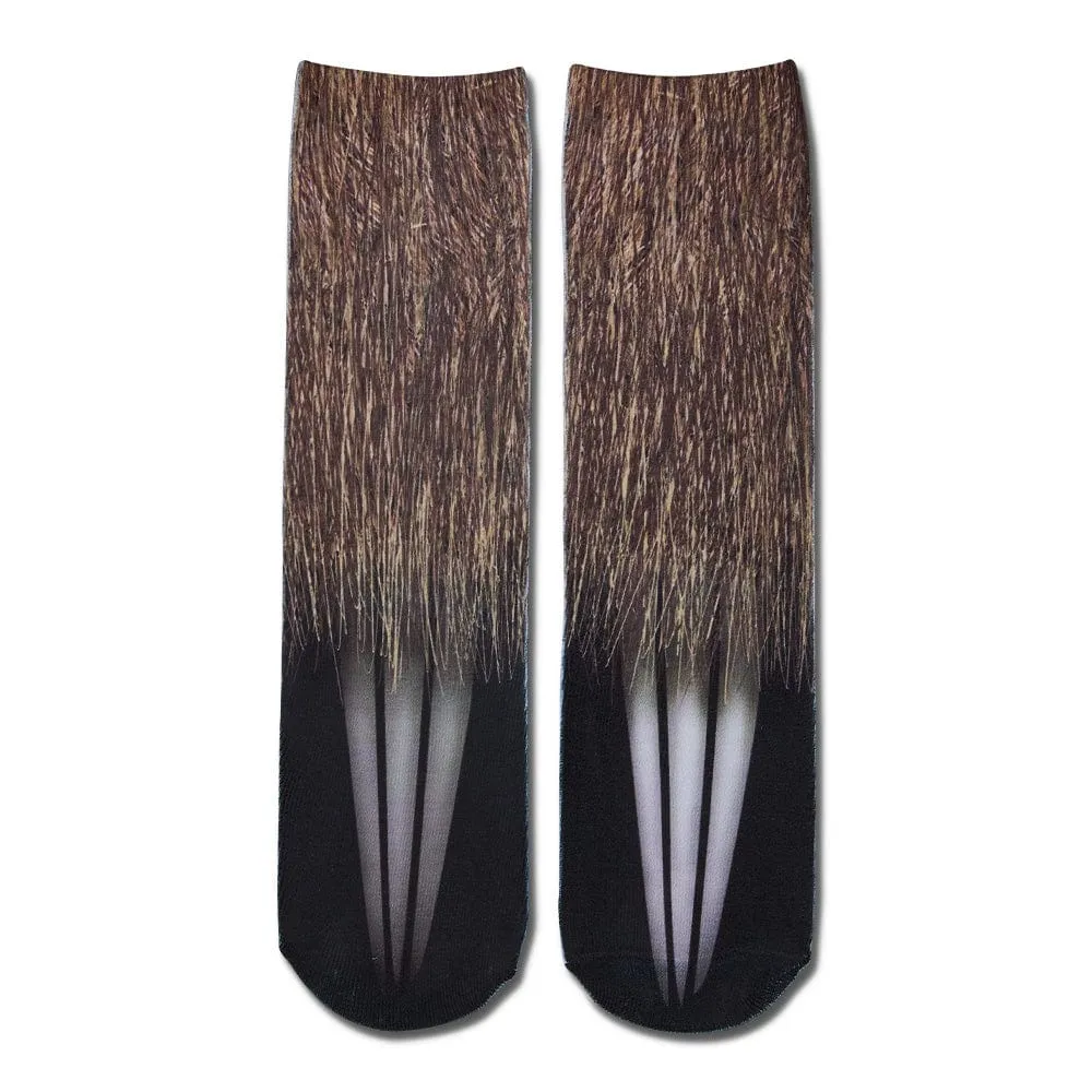 Funny 3D Print Animal Socks Feet Socks Funny Socks Gifts - Zebra Feet
