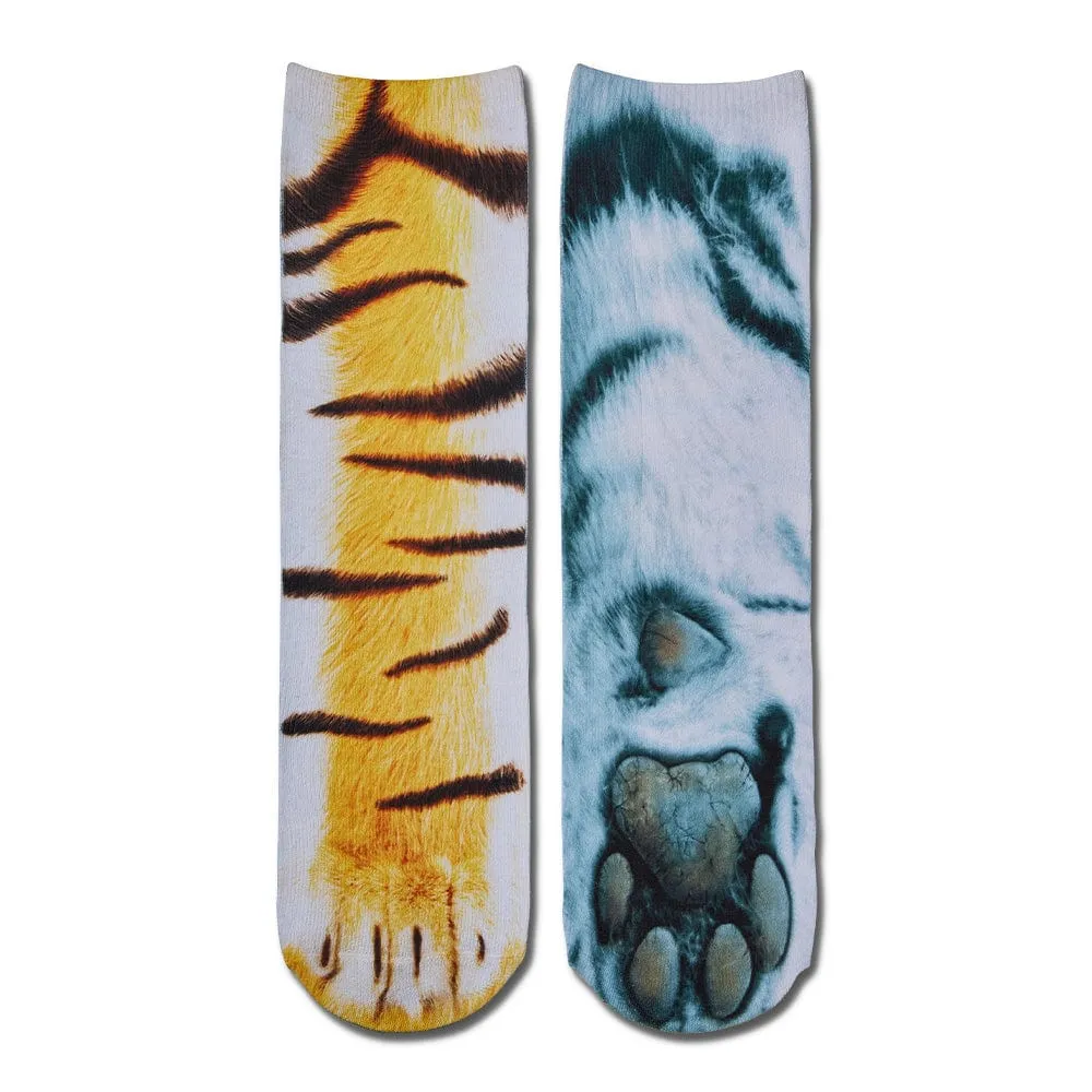 Funny 3D Print Animal Socks Feet Socks Funny Socks Gifts - Zebra Feet