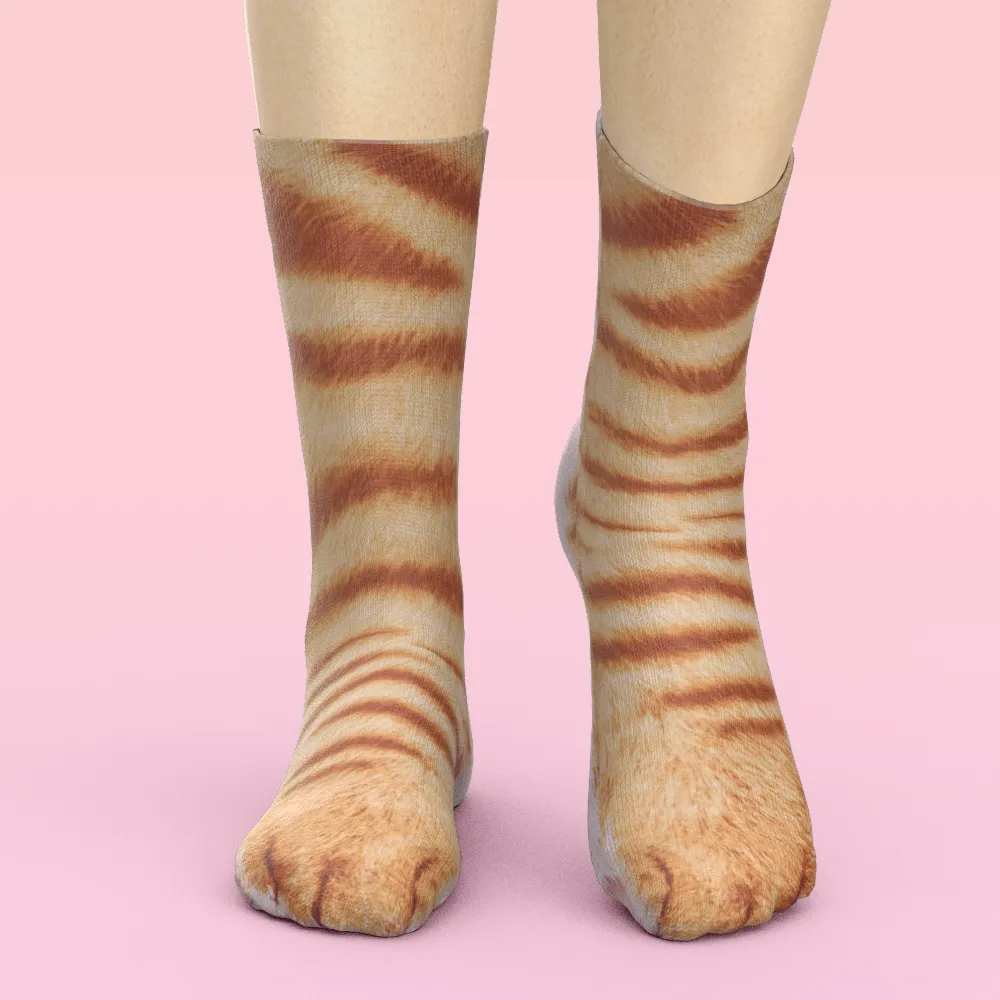 Funny 3D Print Animal Socks Feet Socks Funny Socks Gifts - Zebra Feet