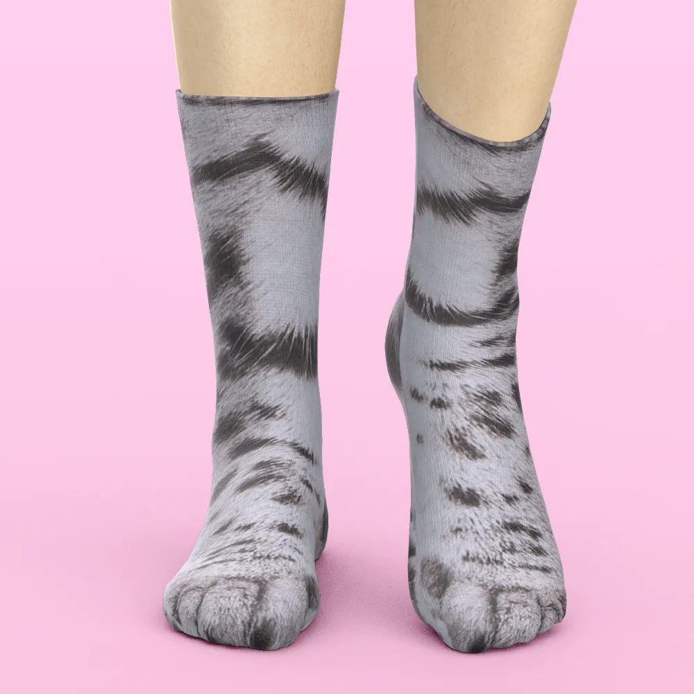 Funny 3D Print Animal Socks Feet Socks Funny Socks Gifts - Zebra Feet
