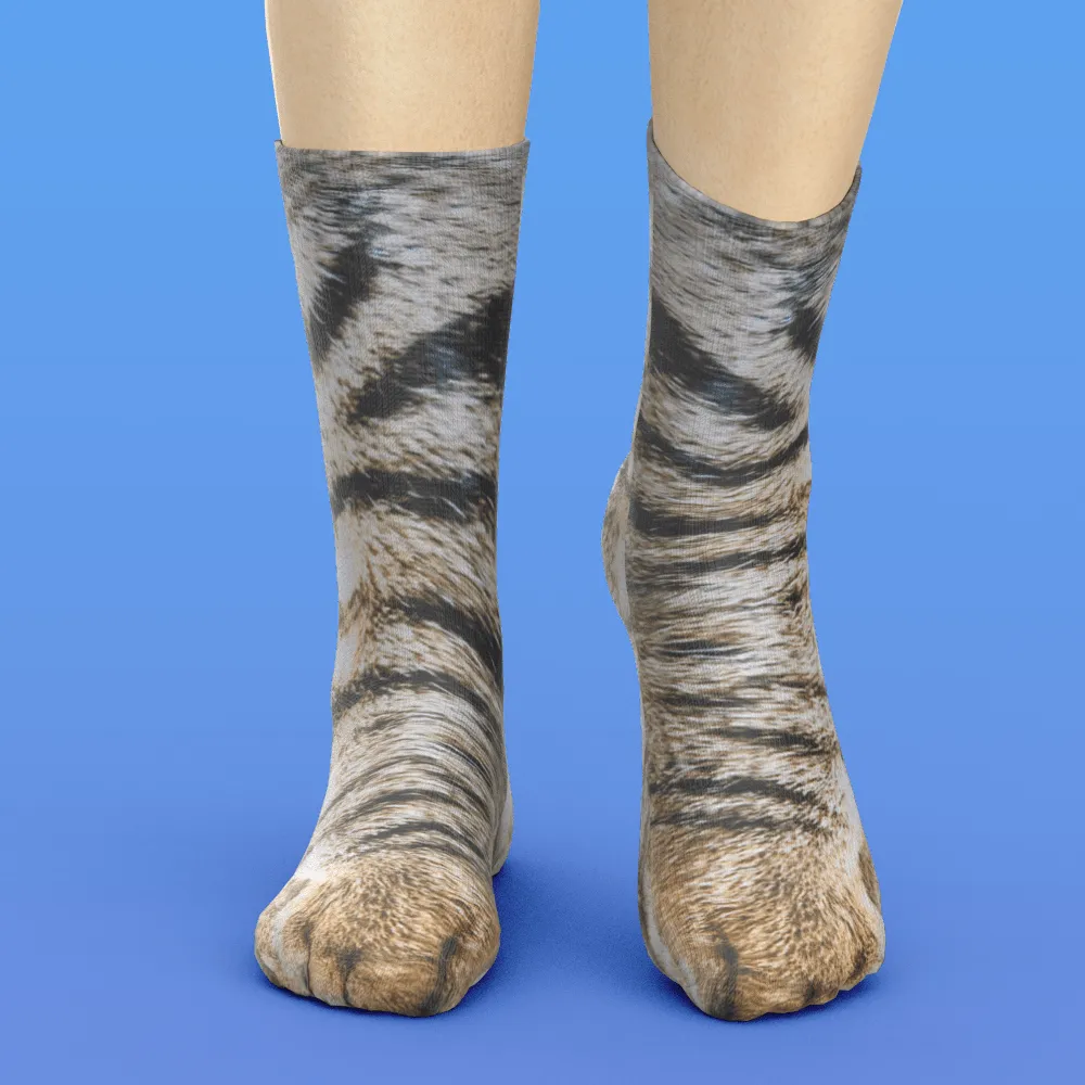 Funny 3D Print Animal Socks Feet Socks Funny Socks Gifts - Zebra Feet