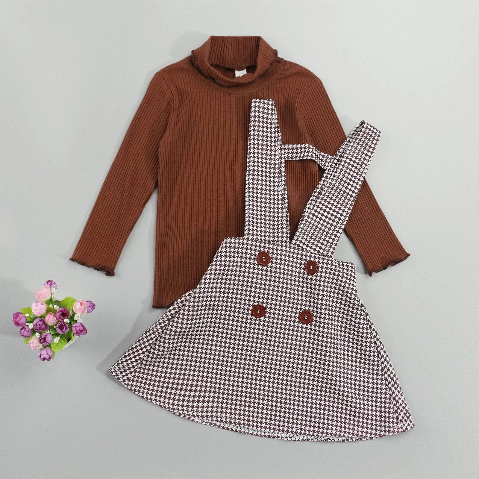 Girl Suspender Skirt Outfit
