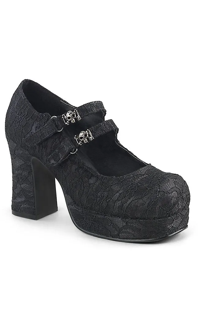 GOTHIKA-09 Black Lace Mary Jane Heels