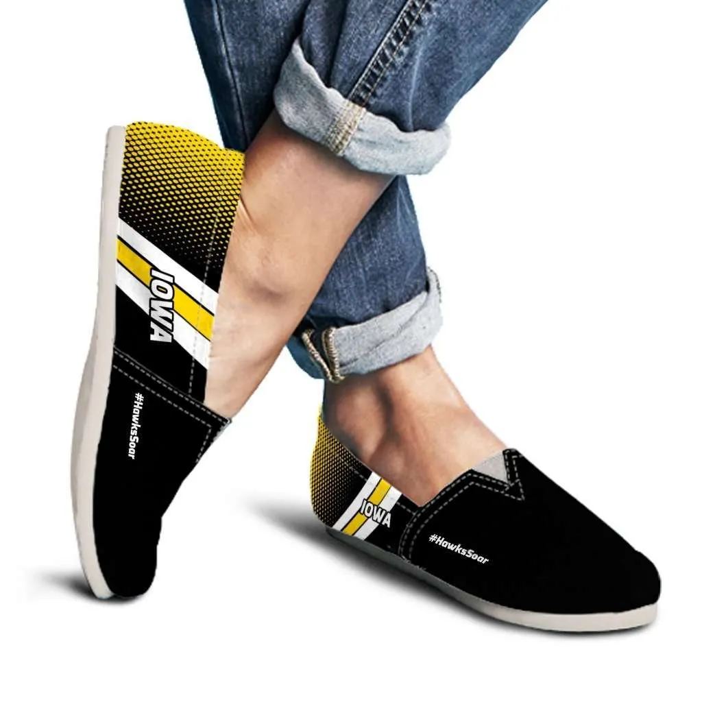 #HawksSoar Iowa Casual Canvas Slip on Shoes Women's Flats