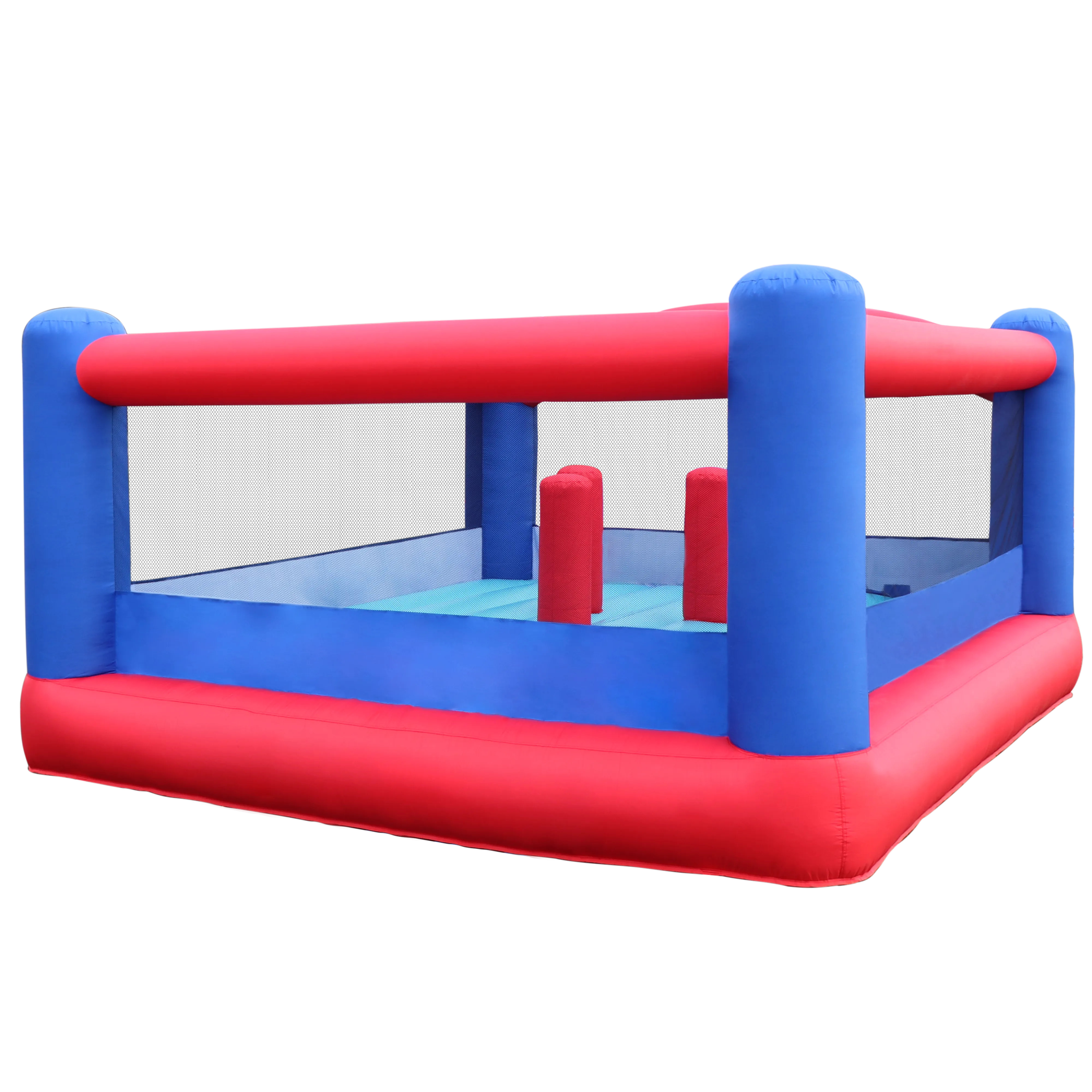 Inflatable Bouncy Castle with Built-In Posts