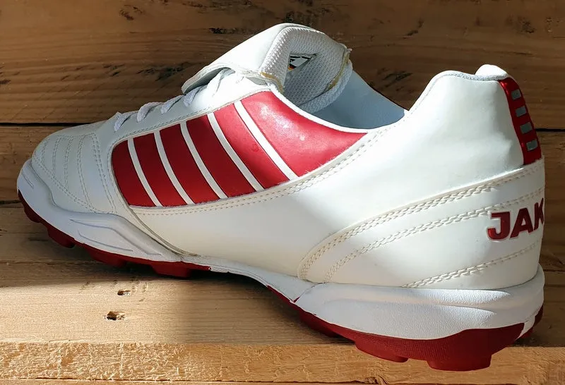 Jako J-1 Low Leather Trainers UK9/US9.5/EU43 5125-50 White/Red/Pearlescent