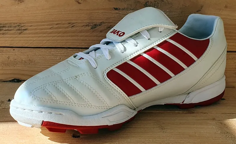 Jako J-1 Low Leather Trainers UK9/US9.5/EU43 5125-50 White/Red/Pearlescent