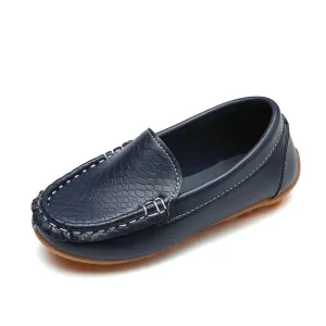 Kids Casual Slip-On Shoes – Soft PU Leather Loafers for Boys & Girls in Candy Colors