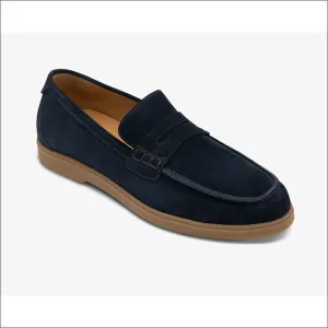Loake Lucca Navy Suede Loafer--