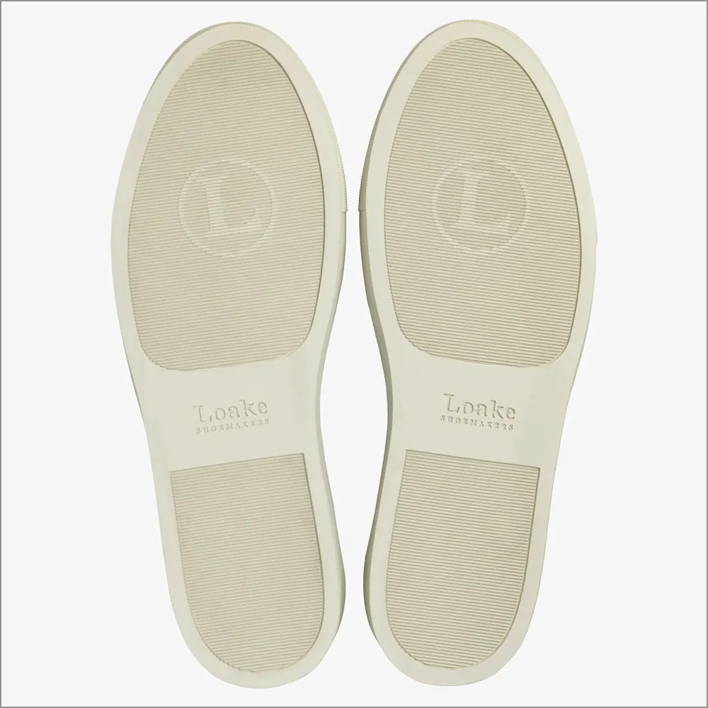 Loake Rush White and Sand Suede Trainer--