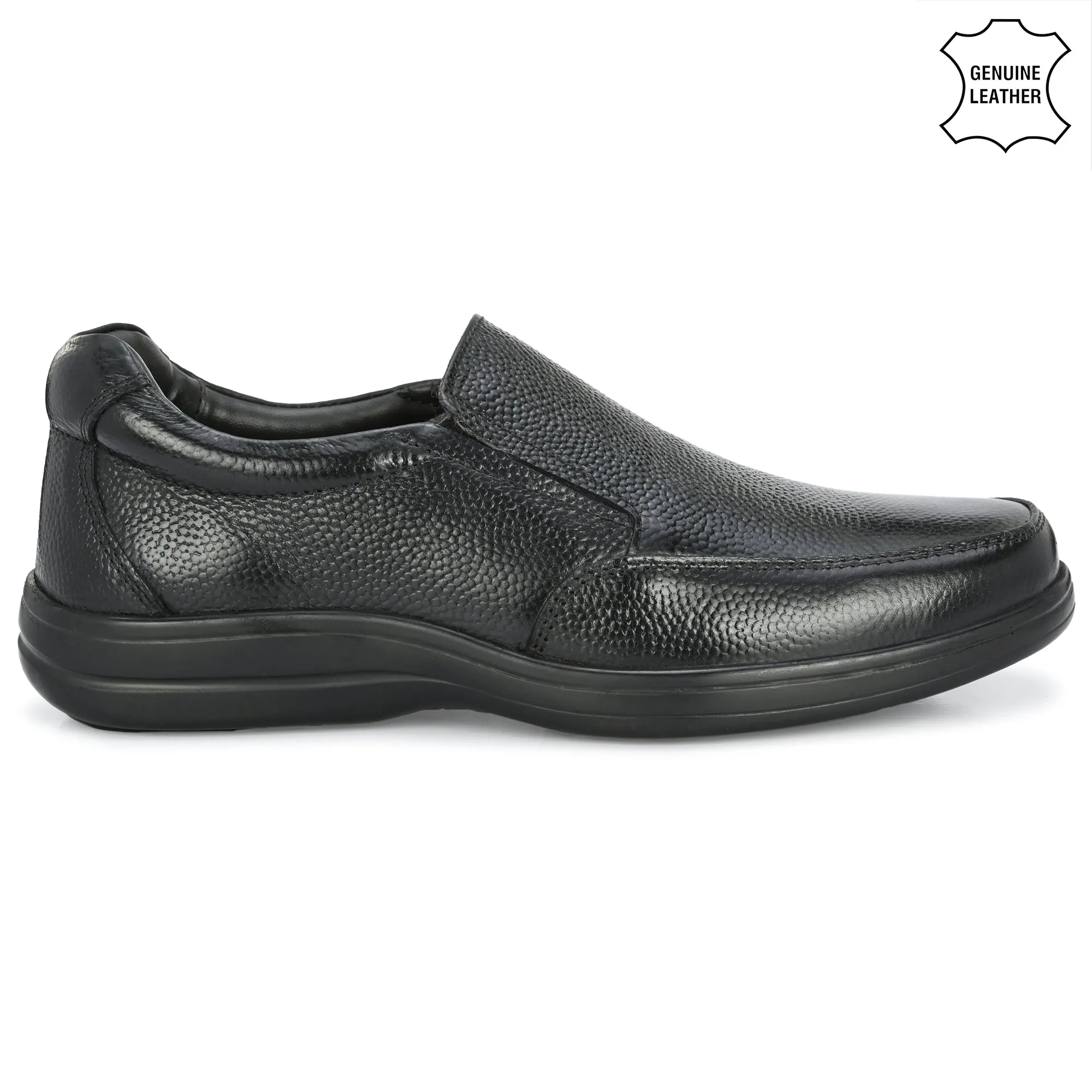 Manly Full Grain Leather Slip Ons