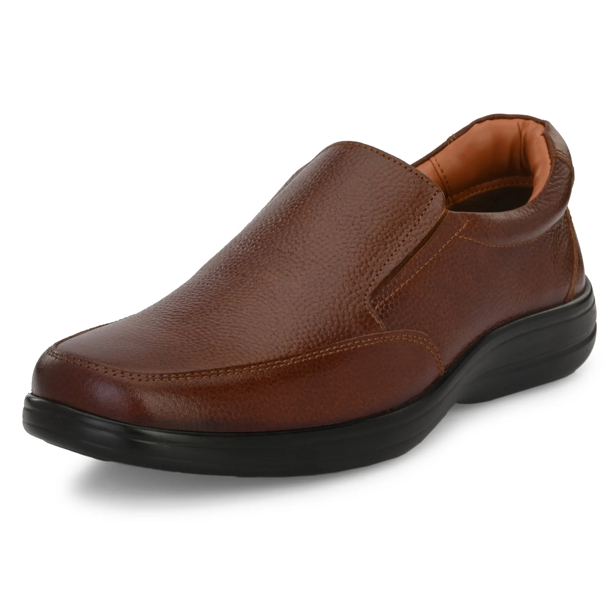 Manly Full Grain Leather Slip Ons