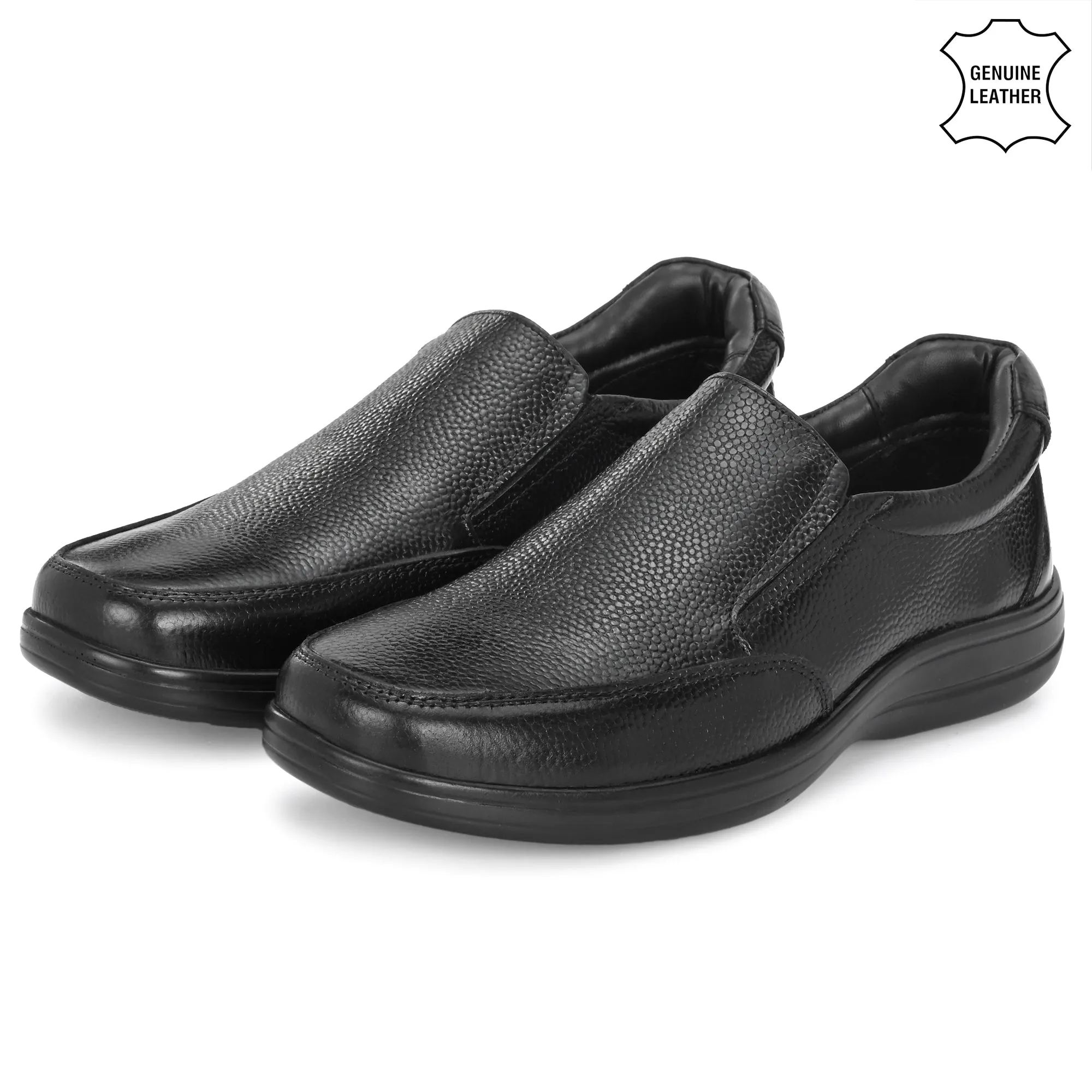 Manly Full Grain Leather Slip Ons