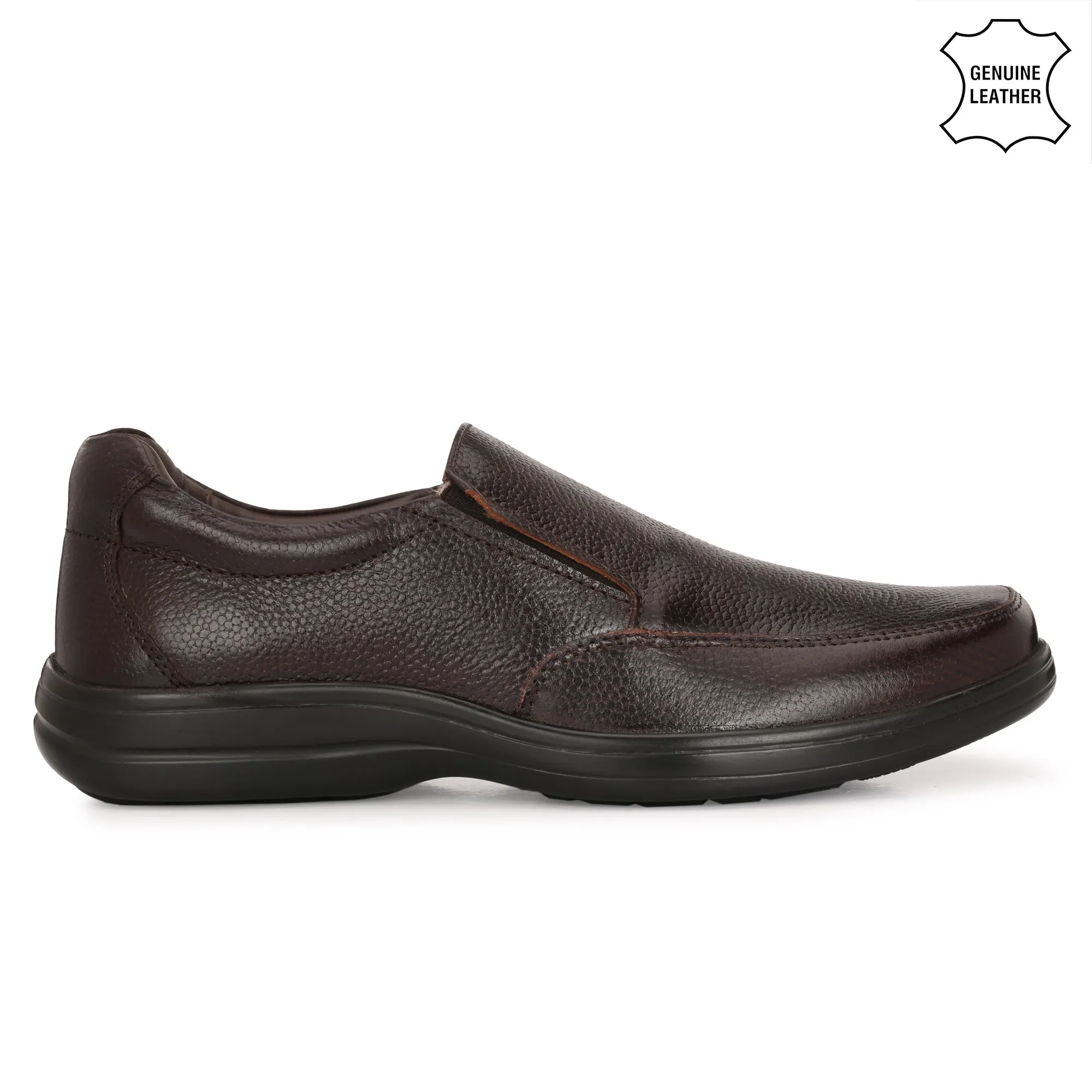 Manly Full Grain Leather Slip Ons