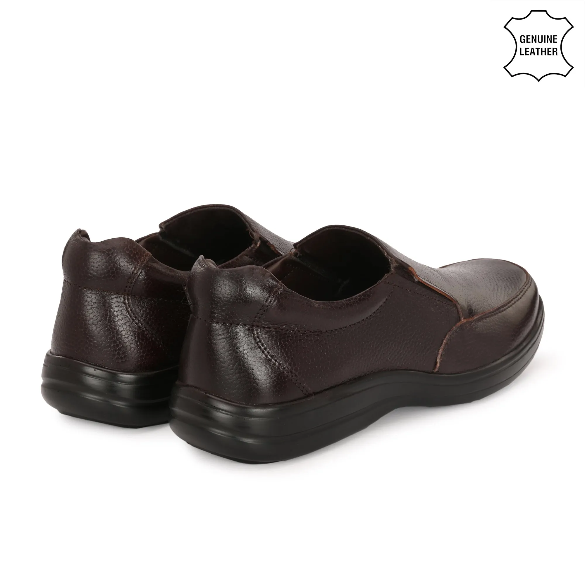 Manly Full Grain Leather Slip Ons