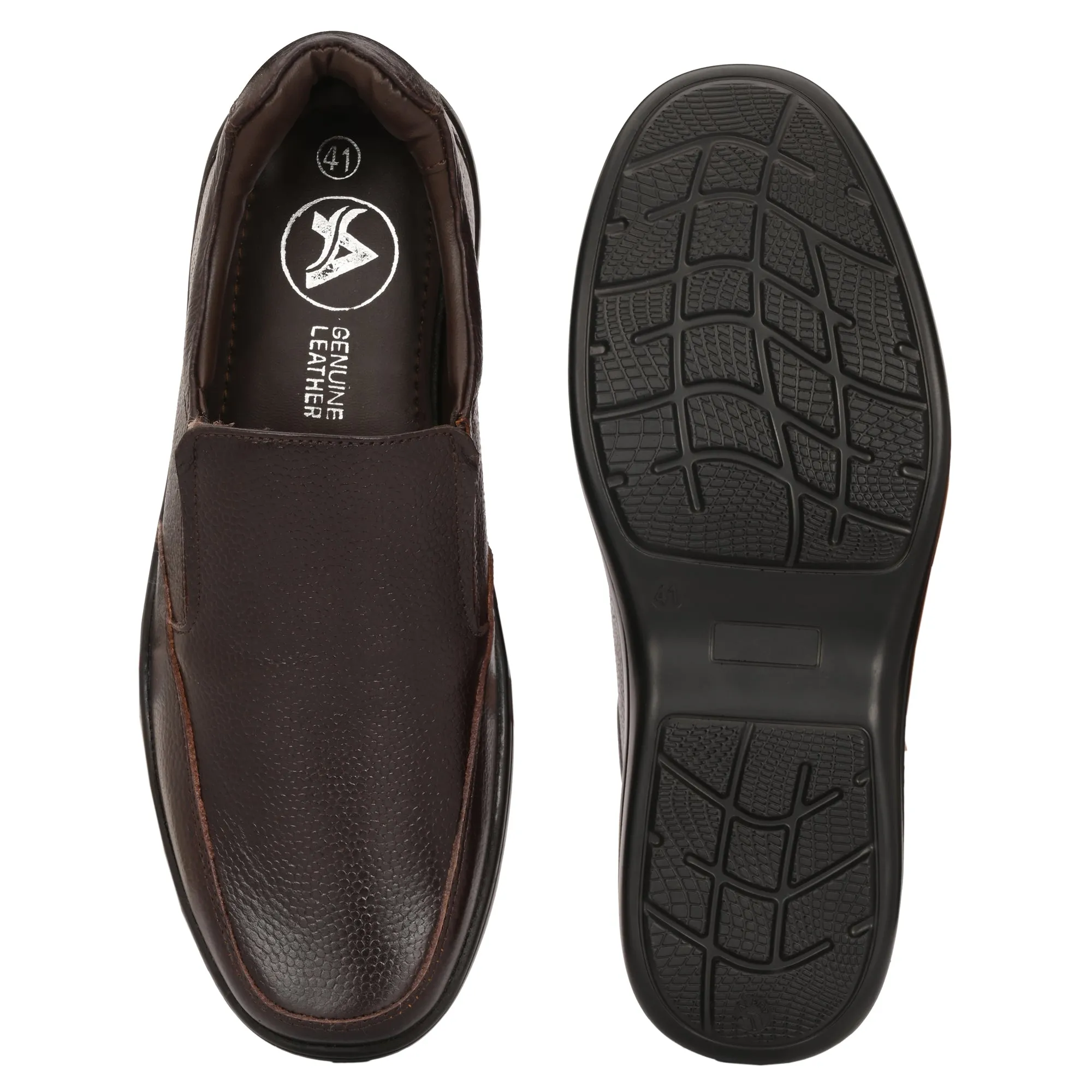 Manly Full Grain Leather Slip Ons