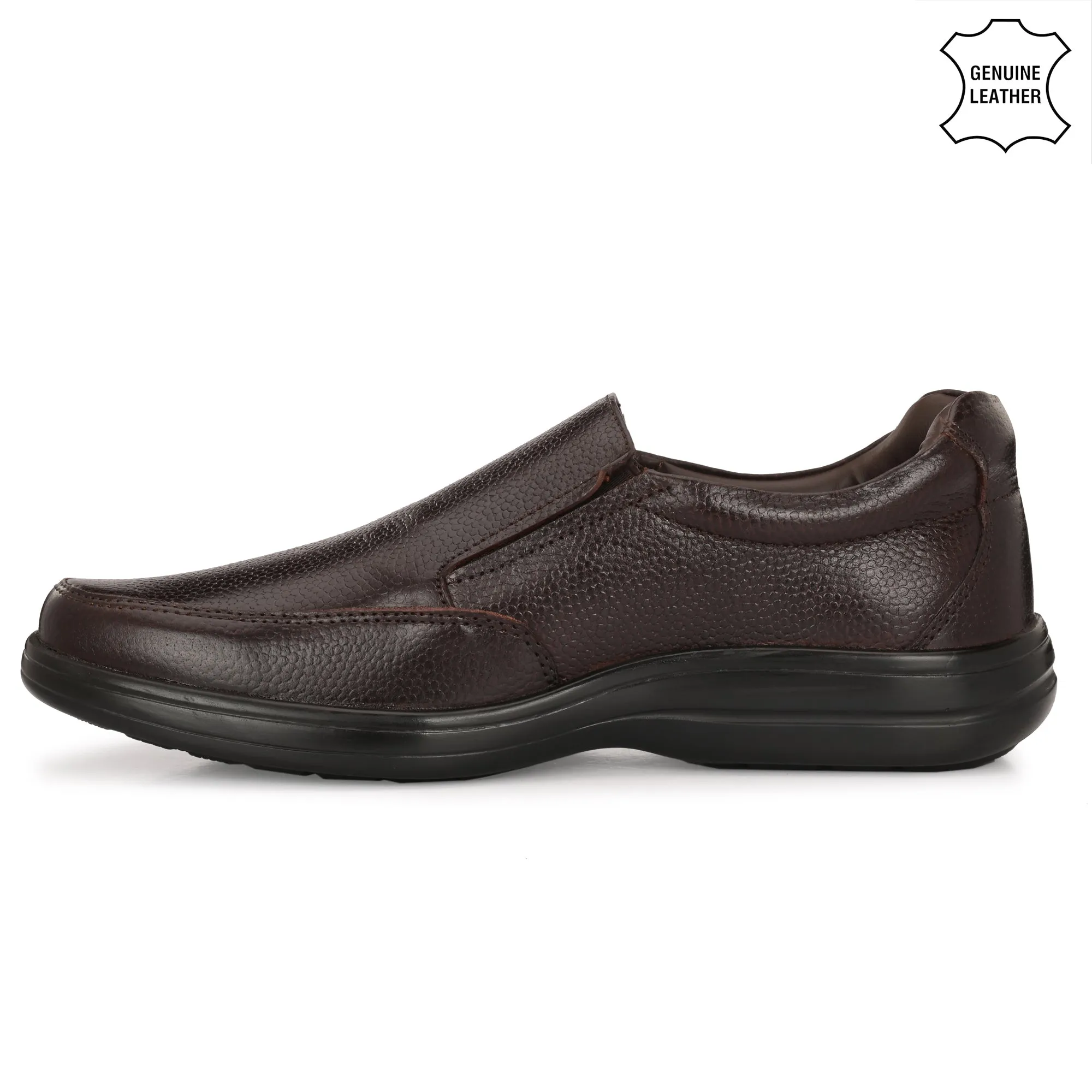 Manly Full Grain Leather Slip Ons