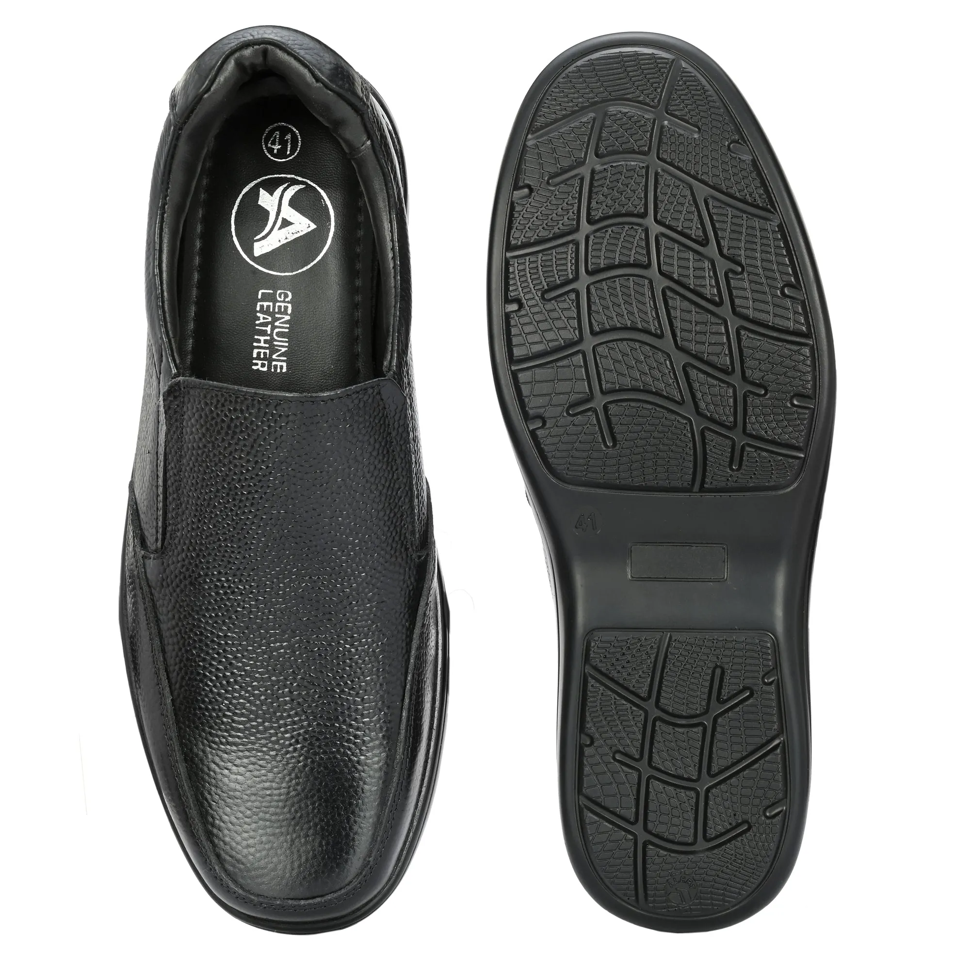 Manly Full Grain Leather Slip Ons