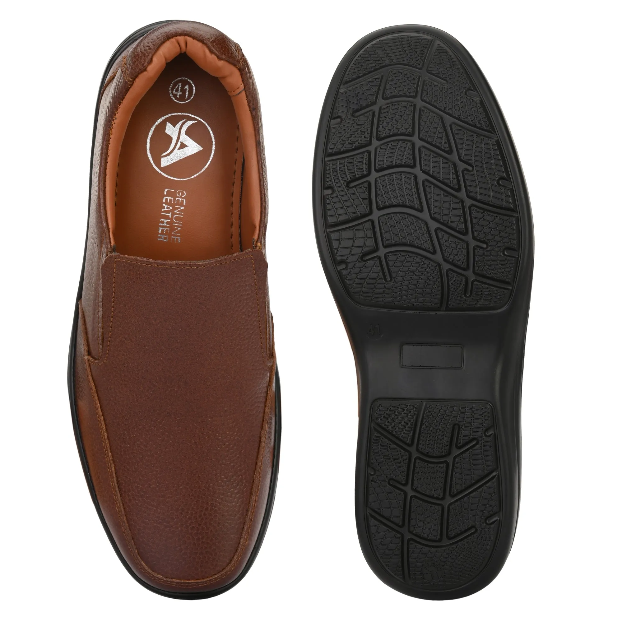 Manly Full Grain Leather Slip Ons