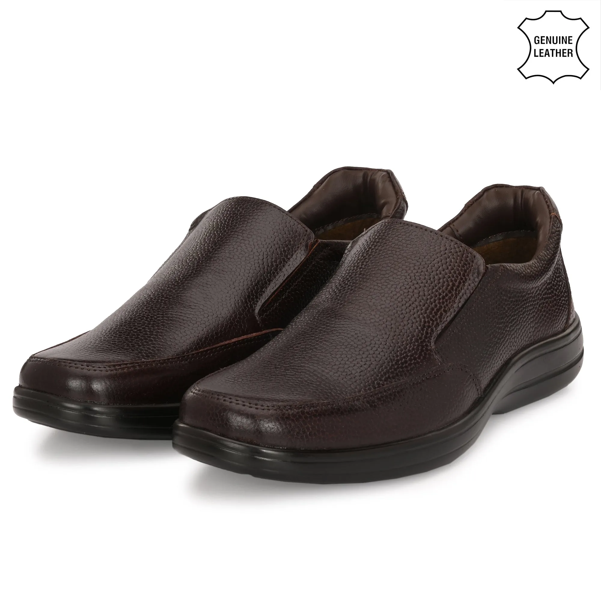 Manly Full Grain Leather Slip Ons