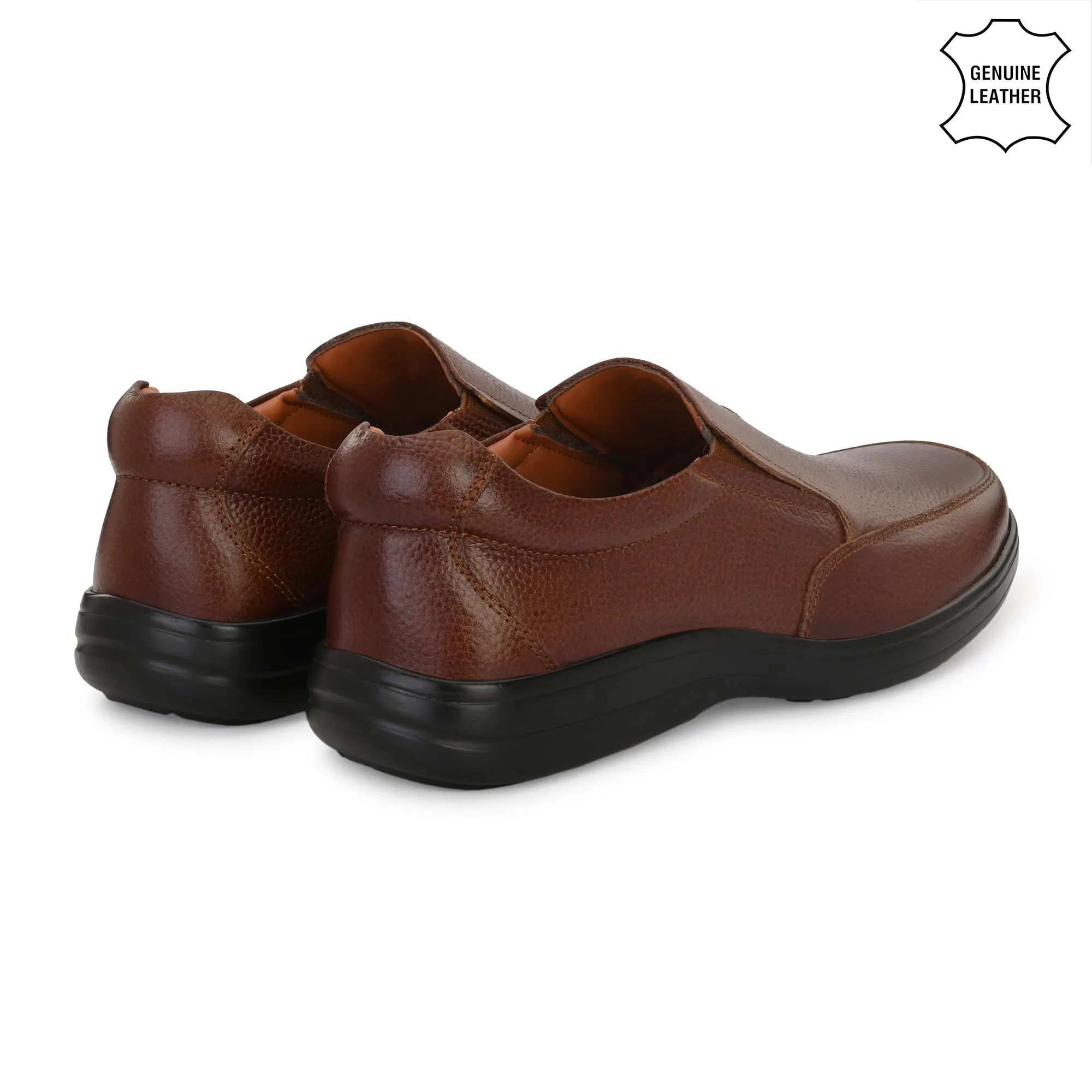 Manly Full Grain Leather Slip Ons