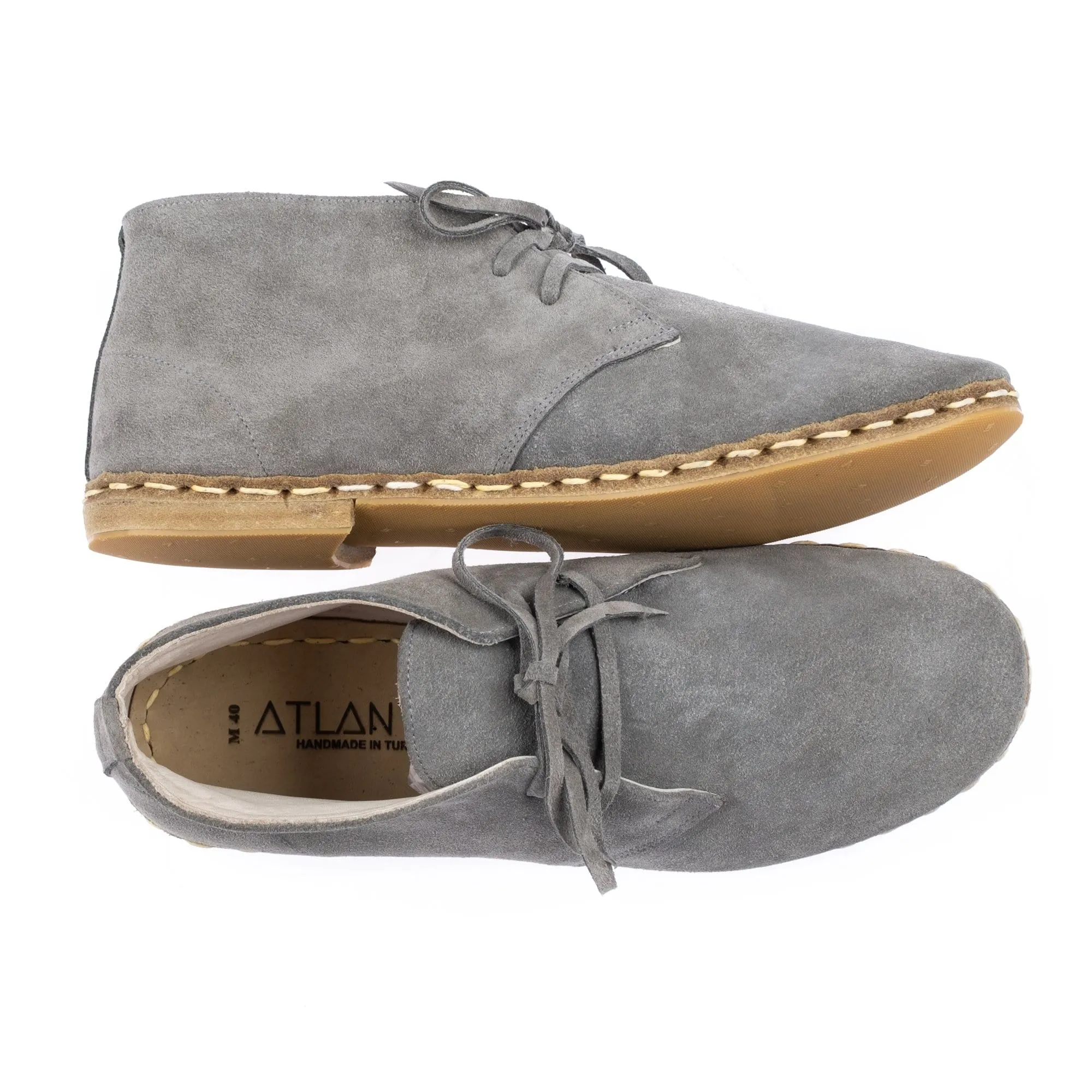 Men's Gray Boots From Atlantis Handmade Shoes
