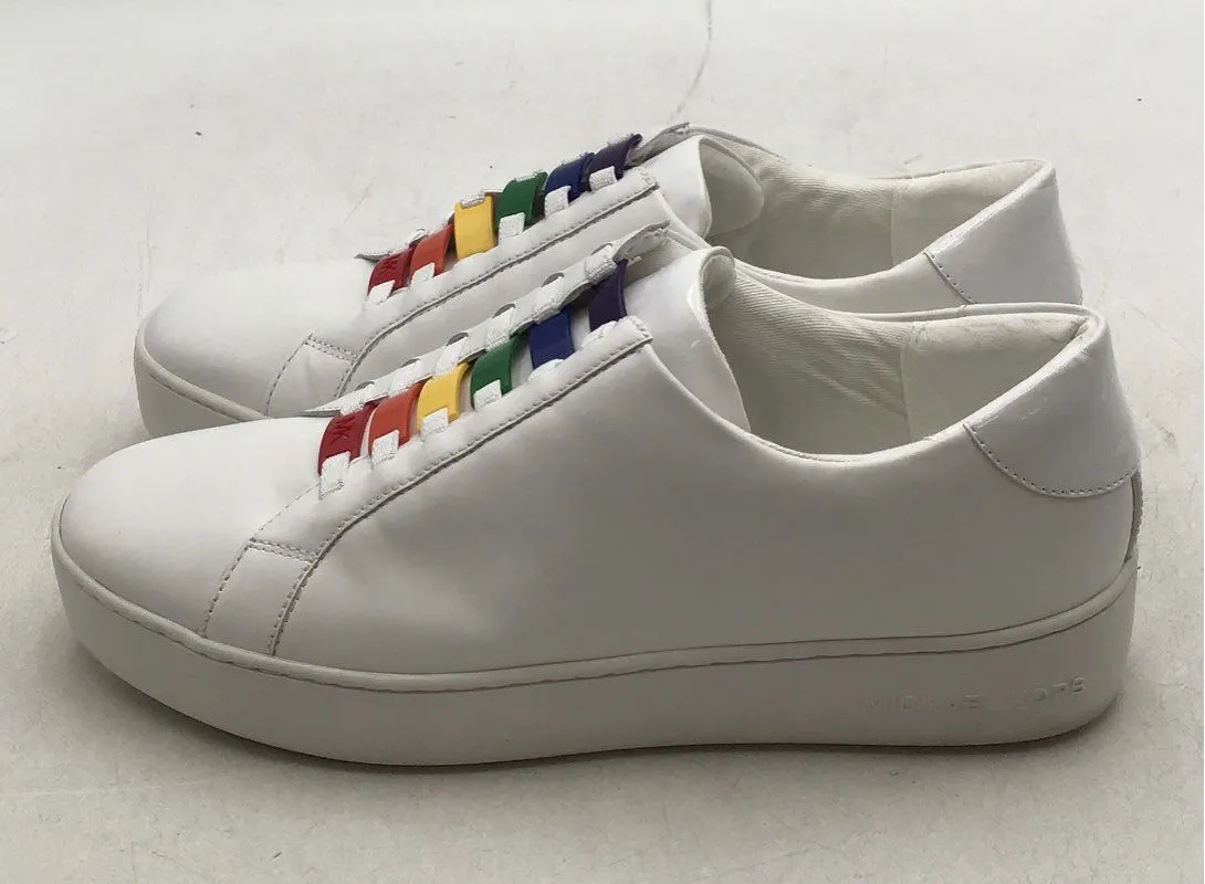 Michael Kors Women's Cameron Optic White Leather Athletic Shoes - Size 11M