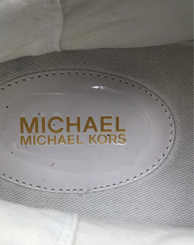 Michael Kors Women's Cameron Optic White Leather Athletic Shoes - Size 11M