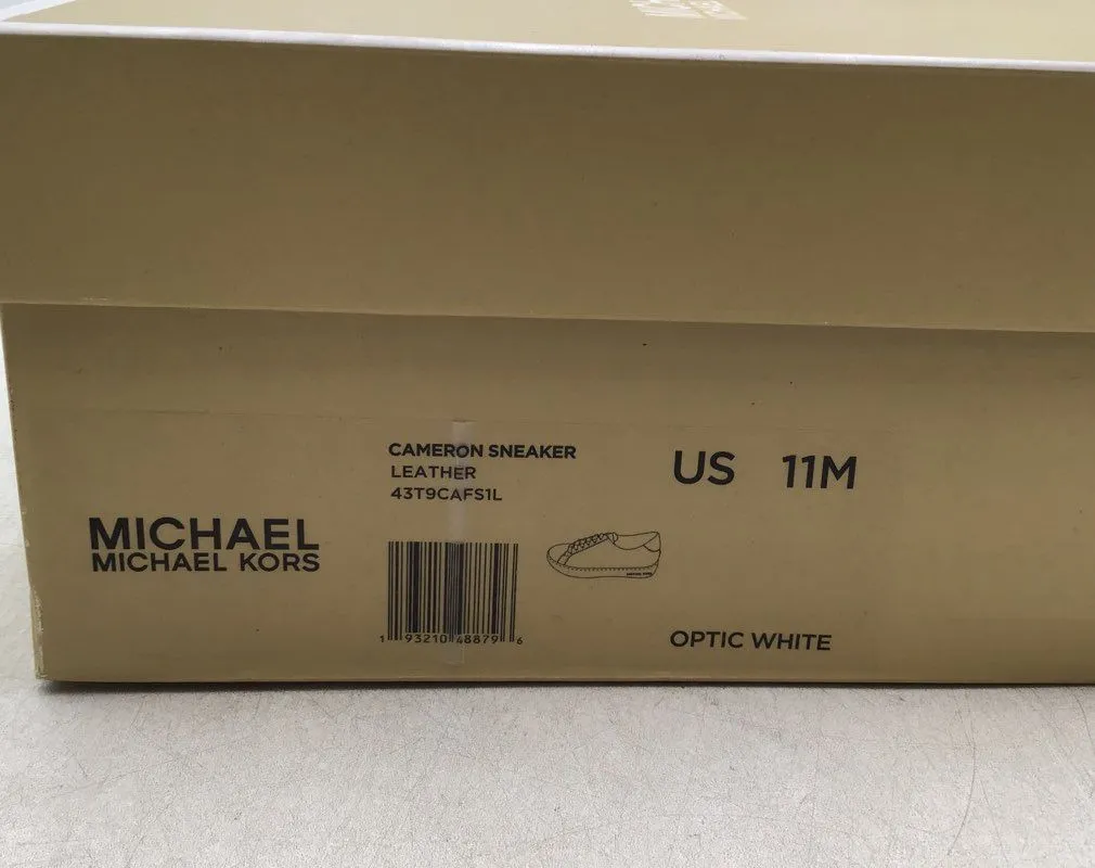 Michael Kors Women's Cameron Optic White Leather Athletic Shoes - Size 11M