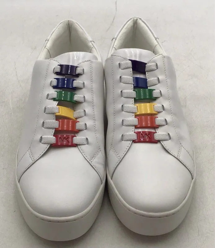 Michael Kors Women's Cameron Optic White Leather Athletic Shoes - Size 11M