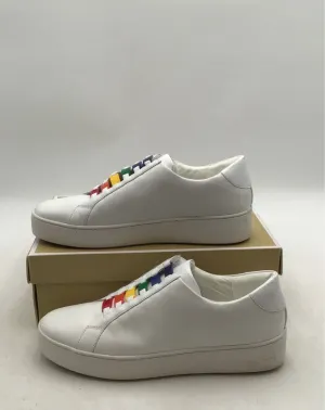 Michael Kors Women's Cameron Optic White Leather Athletic Shoes - Size 11M