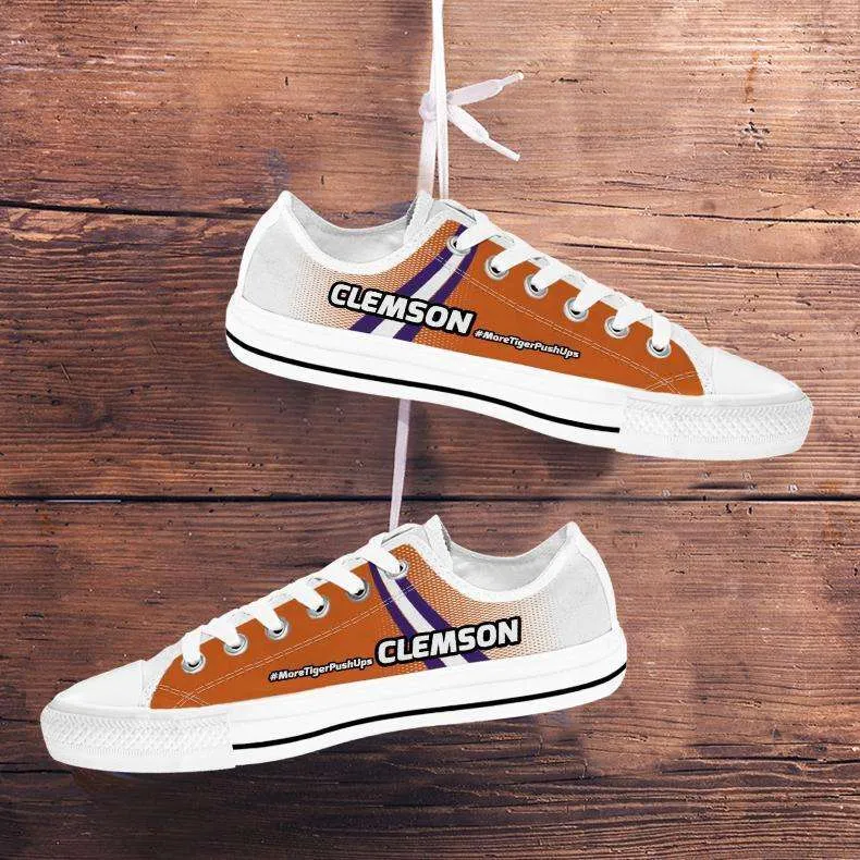 #MoreTigerPushUps Clemson Fan Classic Canvas Tennis Shoes