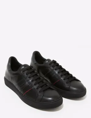 New Gourette Black Leather Trainers