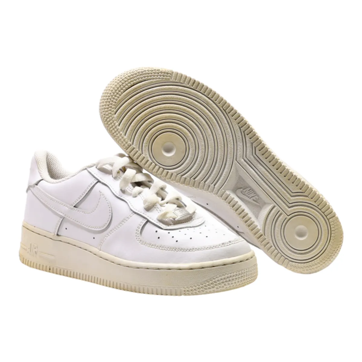 NIKE Air Force 1 2014 Sneaker Trainers White Leather Girls UK 5.5