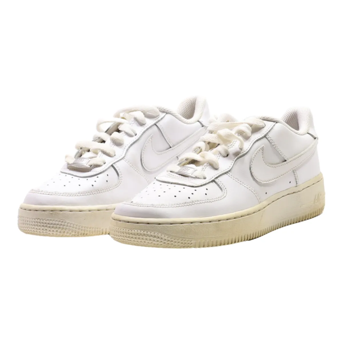 NIKE Air Force 1 2014 Sneaker Trainers White Leather Girls UK 5.5
