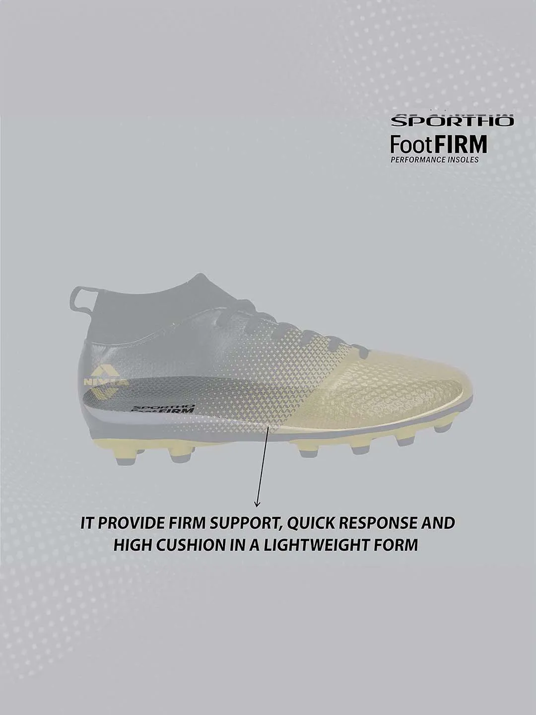 Nivia Ashtang Gold Football Stud For Men (Black, Golden)