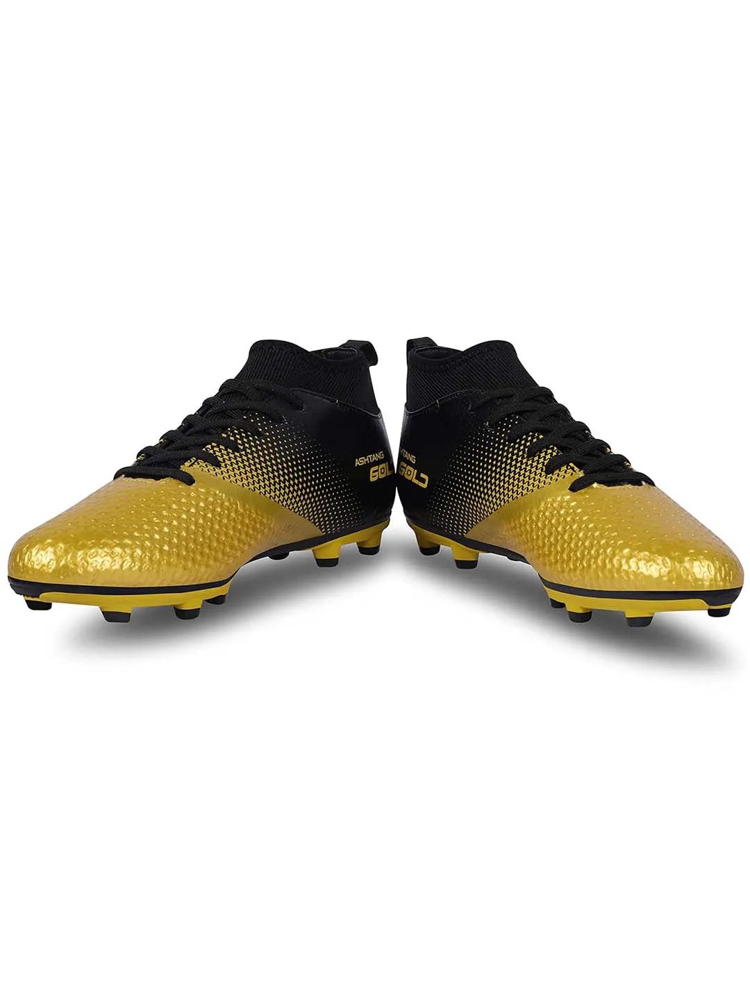 Nivia Ashtang Gold Football Stud For Men (Black, Golden)