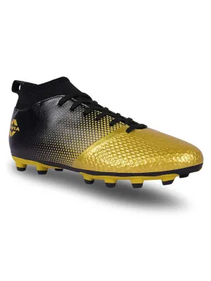 Nivia Ashtang Gold Football Stud For Men (Black, Golden)