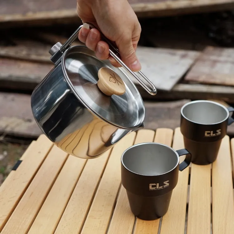 Outdoor Multifunctional 304 Stainless Steel Burning Kettle(1L)