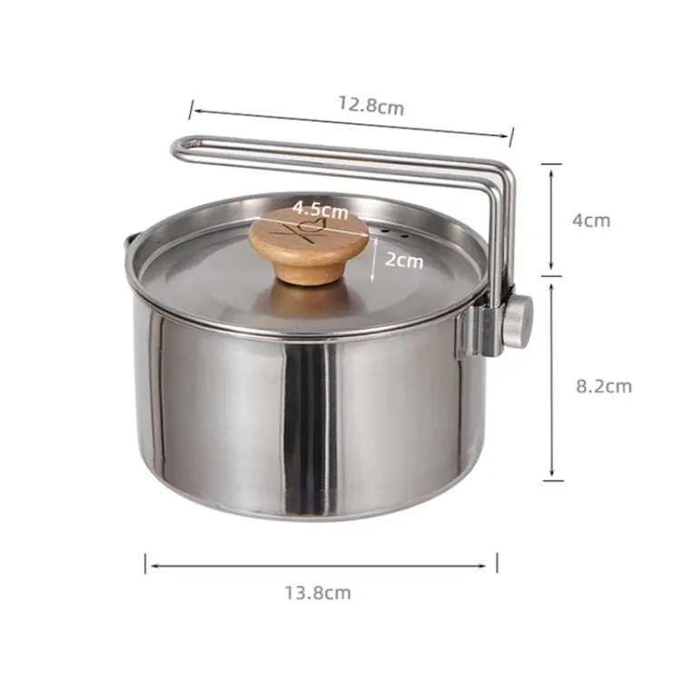 Outdoor Multifunctional 304 Stainless Steel Burning Kettle(1L)