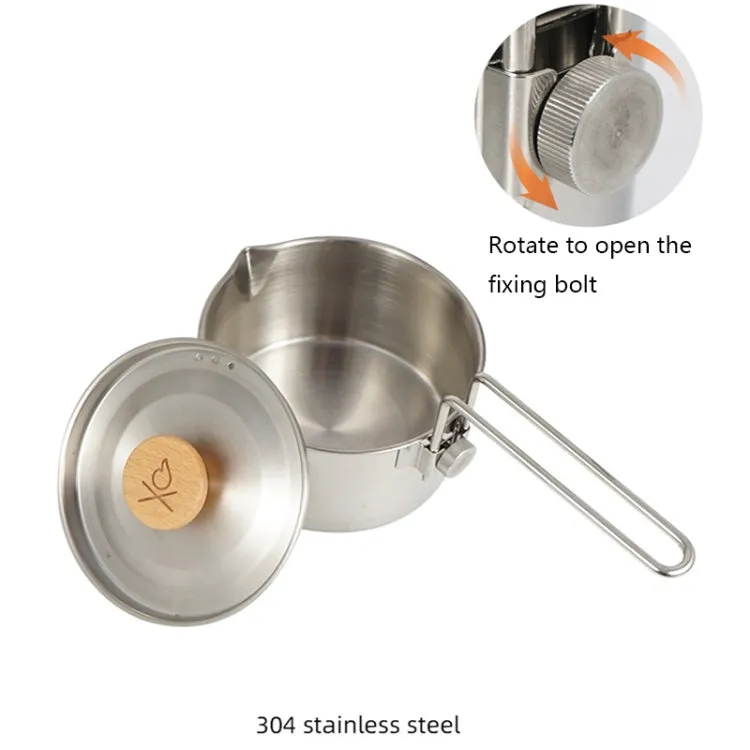 Outdoor Multifunctional 304 Stainless Steel Burning Kettle(1L)
