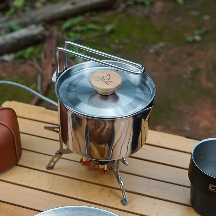 Outdoor Multifunctional 304 Stainless Steel Burning Kettle(1L)