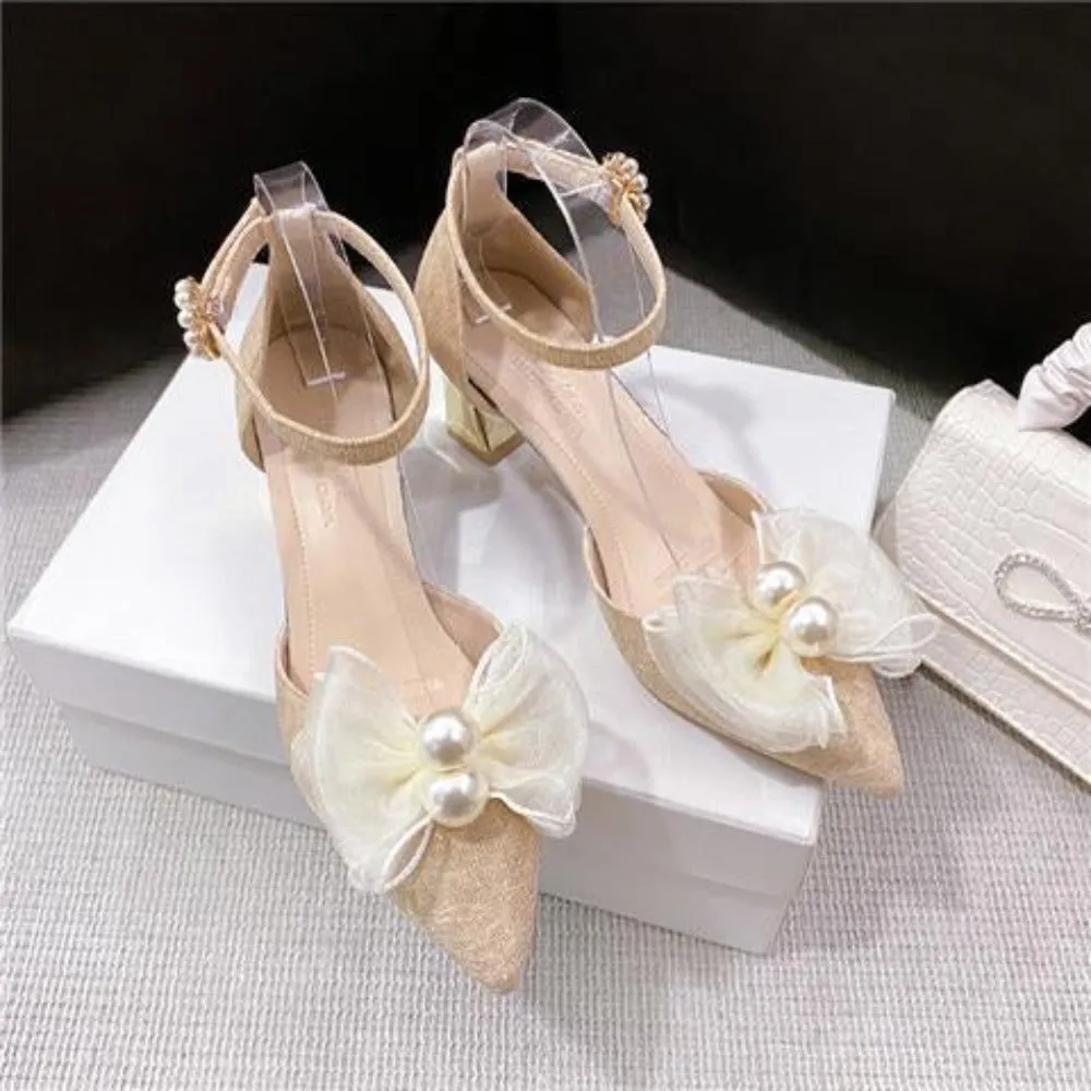 Pointed Toe Mesh Stiletto High Heels