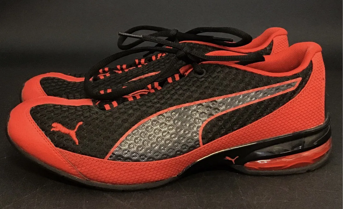Puma Men's Reverb Mesh 18956203 Red Black Athletic Shoes - Size 9.5