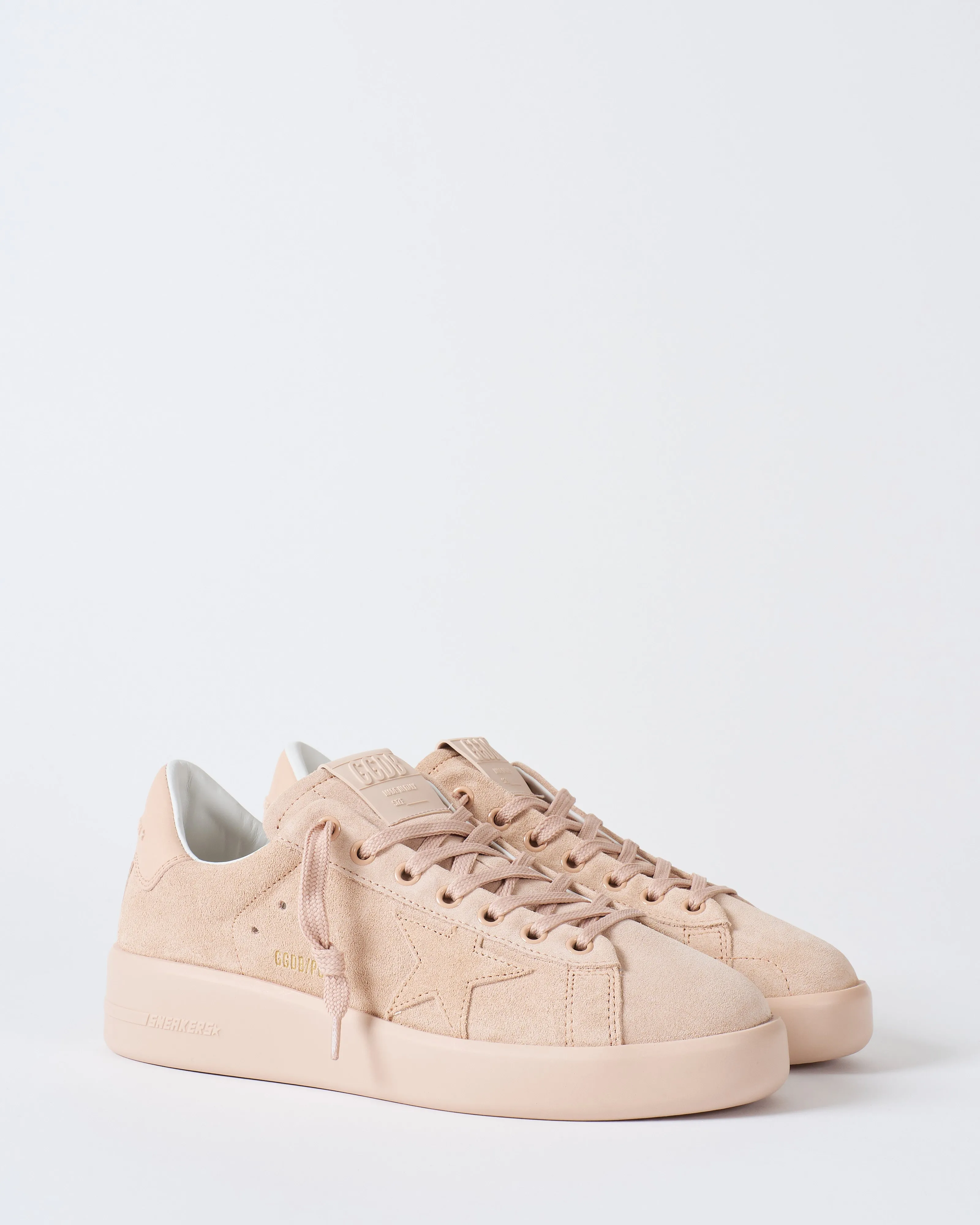pure star suede upper and star leather heel