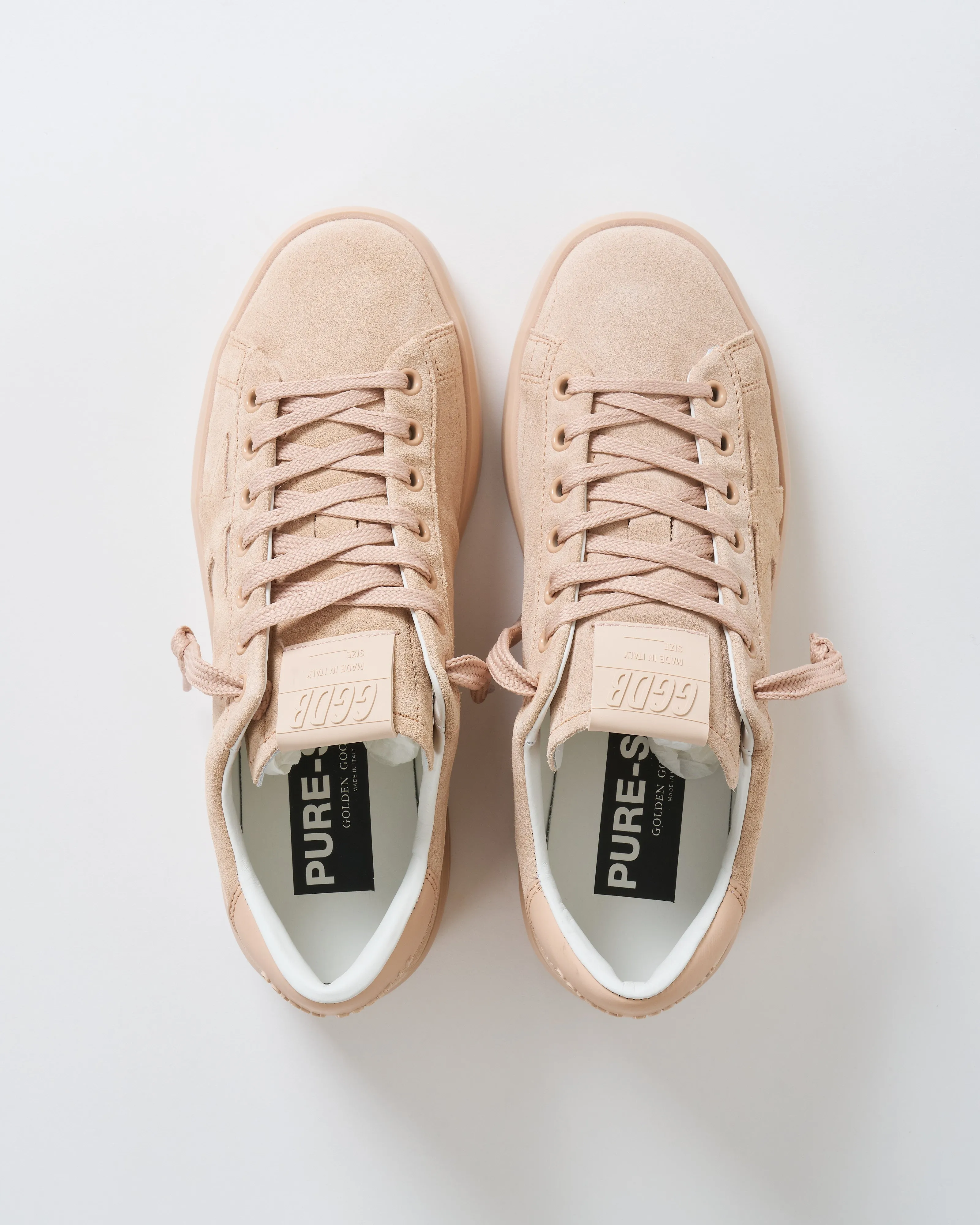 pure star suede upper and star leather heel