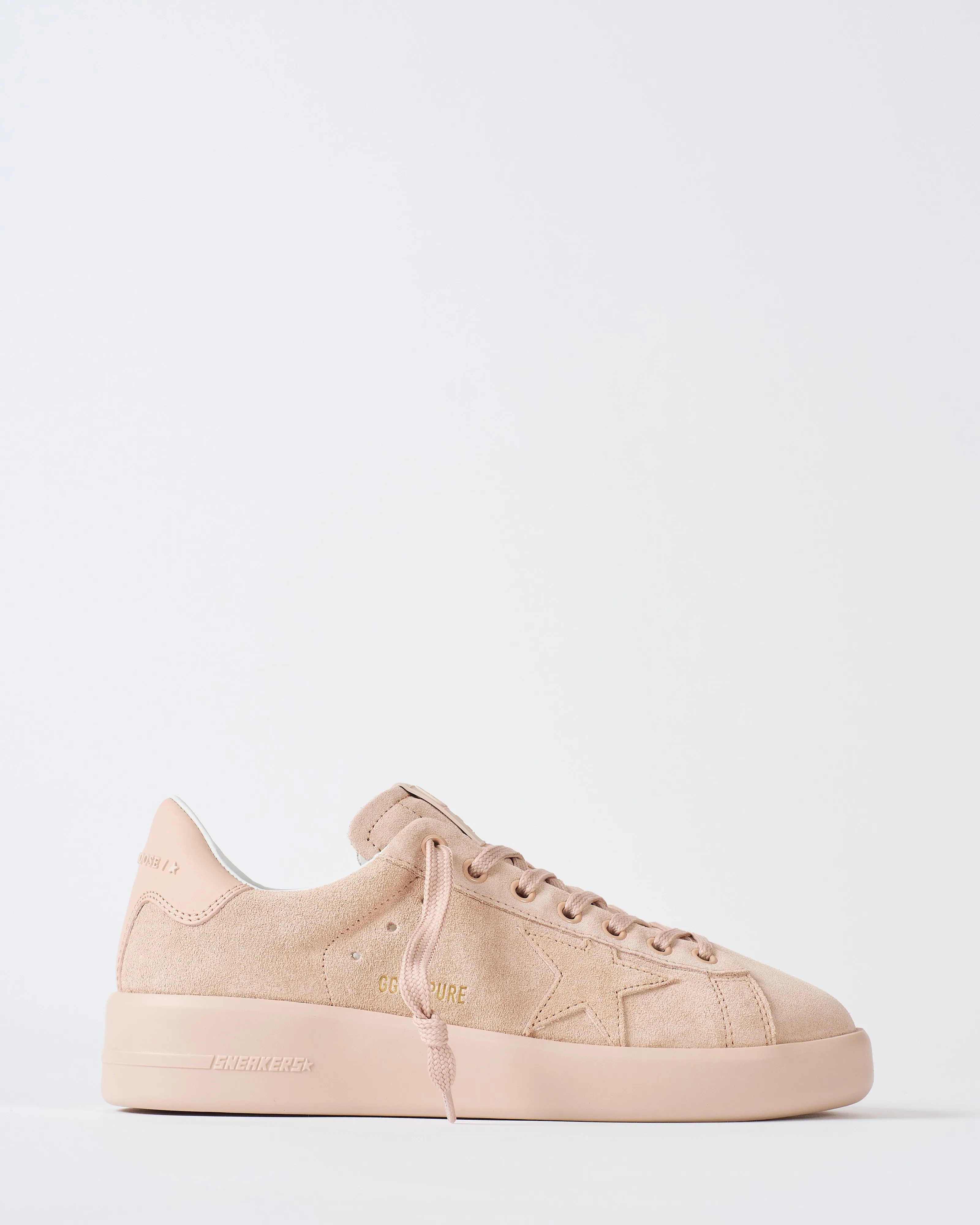 pure star suede upper and star leather heel