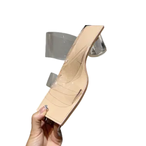 PVC Transparent Clear Heel For Women's