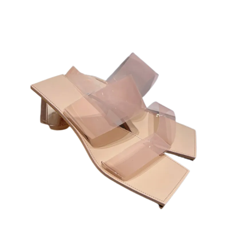 PVC Transparent Clear Heel For Women's