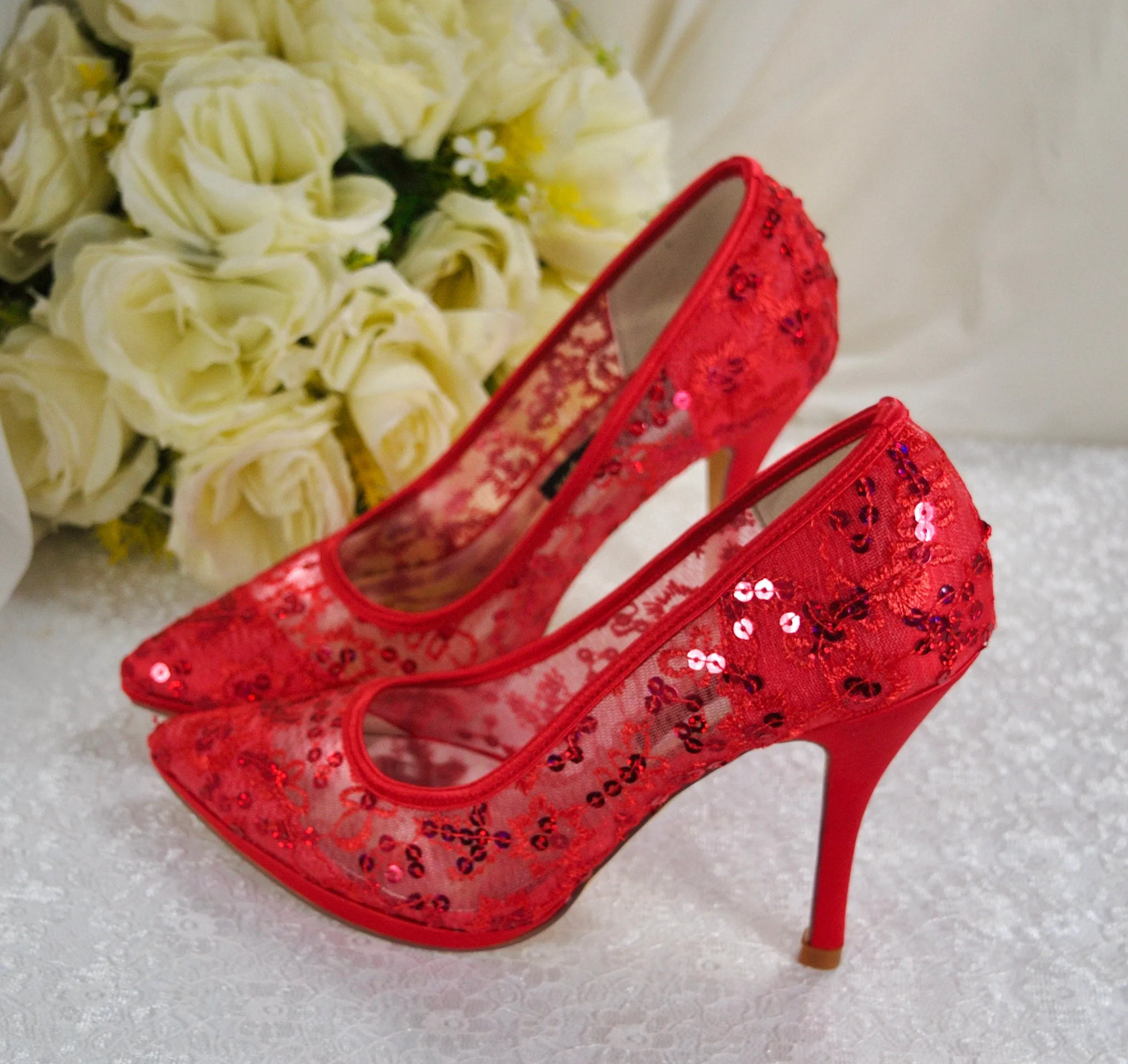 Red Lace Shoes UK3/US6